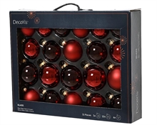 PALLINE DI NATALE BORDEAUX ASSORTITE 21PZ 7 CM