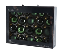 PALLINE DI NATALE VERDE PINO ASSORTITE 21 PZ 7 CM