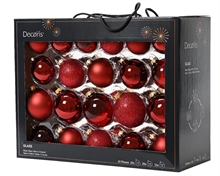 PALLINE DI NATALE BORDEAUX ASSORTITE 42 PZ 7 CM