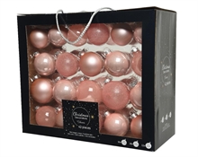 PALLINE DI NATALE ROSA CIPRIA ASSORTITE 42 PZ 7 CM