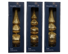 PUNTALE PER ALBERO IN VETRO ORO GLITTER H.31 CM ASSORTITO