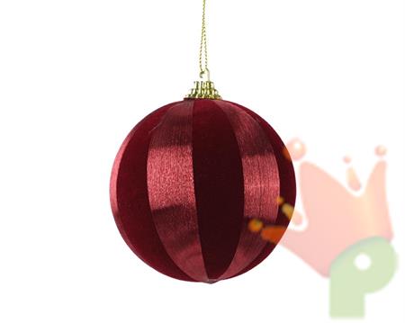 PALLINA DI NATALE DECORATA BORDEAUX 8 CM