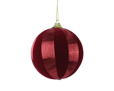 PALLINA DI NATALE DECORATA BORDEAUX 8 CM