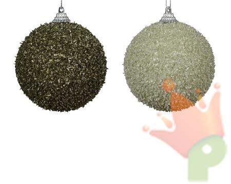 PALLINA DI NATALE IN SCHIUMA CON PAILLETTES 8 CM ASSORTITA