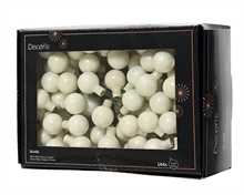 PALLINE DI NATALE A GRAPPOLO BIANCO LANA 12 PZ 2 CM