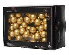 PALLINE DI NATALE A GRAPPOLO ORO OPACO 2 CM 12 PZ