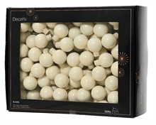 PALLINE DI NATALE A GRAPPOLO BIANCO LANA 2,5CM 12 PZ