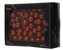 PALLINE DI NATALE A GRAPPOLO ROSSO SCURO LUCIDO 2,5 CM 12 PZ