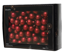 PALLINE DI NATALE A GRAPPOLO ROSSO SCURO OPACO 2,5 CM 12 PZ