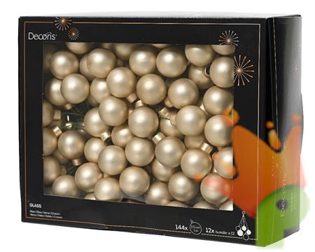 PALLINE DI NATALE A GRAPPOLO PERLA OPACO 2,5 CM