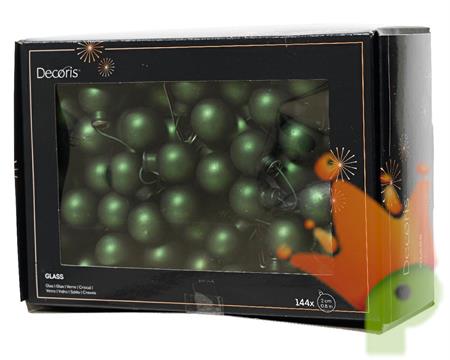 PALLINE DI NATALE A GRAPPOLO VERDE PINO OPACO 2 CM 12 PZ