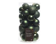 PALLINE DI NATALE VERDE PINO 30PZ MISURE ASSORTITE