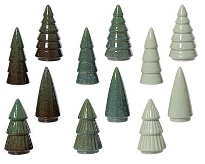 ALBERO IN PORCELLANA LUCIDA H. 10 CM 12 ASS