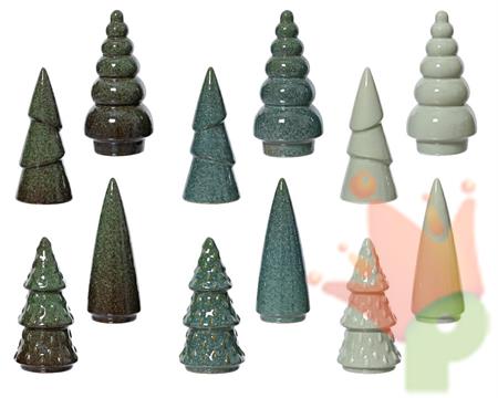 ALBERO IN PORCELLANA LUCIDA H.15 CM 12 ASS