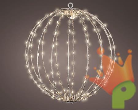 SFERA IN METALLO LUMINOSA 192 MICROLED BIANCO CALDO LUCE FISSA 2