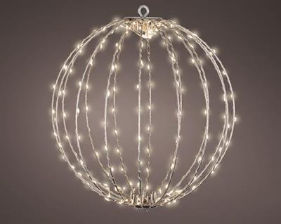 SFERA IN METALLO LUMINOSA 192 MICROLED BIANCO CALDO LUCE FISSA 2