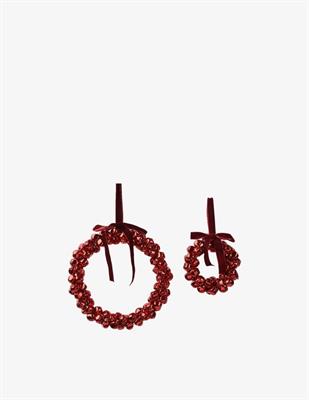 PENDENTE CORONA DI CAMPANELLE ROSSE 13 CM