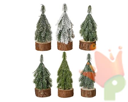 MINI ALBERO SU BASE IN LEGNO 5XH.11 CM ASSORTITO