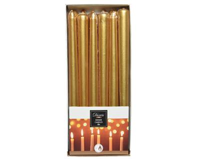 CANDELE ORO H.25 CM 12 PZ