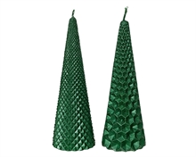 CANDELA CONO VERDE GLITTER H.15X5 CM ASSORTITA