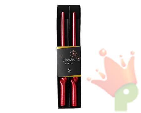CANDELE ROSSO METAL H.25 CM 2 PZ