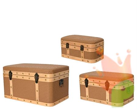 CASSAPANCA RETTANGOLARE AMBRA BORDO IN LEGNO H.33X59X36 CM