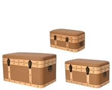 CASSAPANCA RETTANGOLARE AMBRA BORDO IN LEGNO H.33X59X36 CM