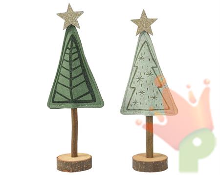 ALBERO IN FELTRO SU BASE IN LEGNO H.27X11X6 CM ASSORTITO