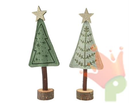 ALBERO IN FELTRO SU BASE IN LEGNO H.20X8X4 CM ASSORTITO