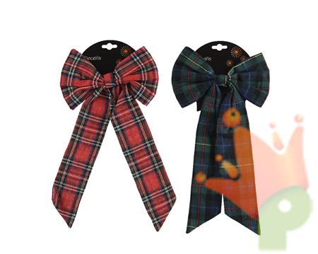 FIOCCO IN POLIESTERE SCOZZESE ROSSO/BLU 35X25 1 PZ ASSORTITO