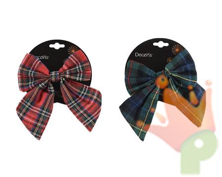 FIOCCO IN POLIESTERE SCOZZESE ROSSO/BLU 15X18 CM 1 PZ ASSORTITO