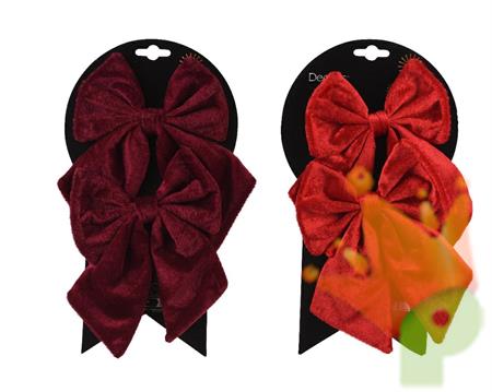 FIOCCO IN POLIESTERE ROSSO / BORDEAUX 17X14 CM 1 PZ ASSORTITO