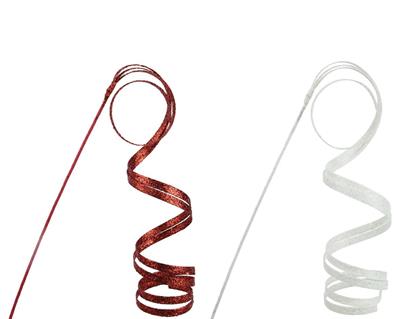 RAMO LIANA ONDULATO ROSSO / BIANCO GLITTER 106 CM 1 PZ ASSORTITO