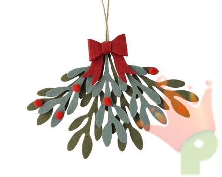 VISCHIO CON BACCHE E FIOCCO IN FELTRO 14X19,5X1 CM