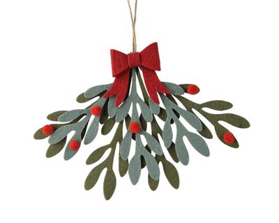 VISCHIO CON BACCHE E FIOCCO IN FELTRO 14X19,5X1 CM