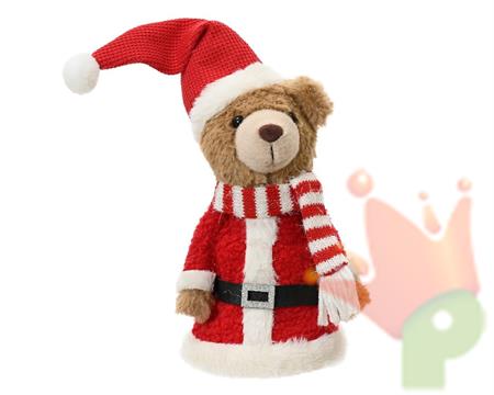 ORSETTO VESTITO DA BABBO NATALE H.25X12X16 CM