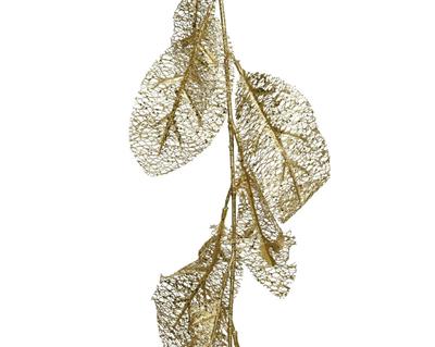 GHIRLANDA DI FOGLIE ORO IN POLIESTERE 190 CM