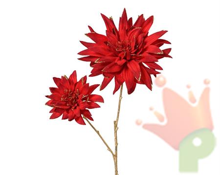 DALIA ROSSO GLITTER  SU STELO H. 75 CM