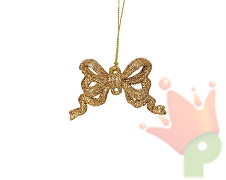 PENDENTE FIOCCO ORO GLITTER 6,5X5 CM