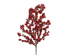 RAMO CON BACCHE ROSSE E ORO H.60 CM