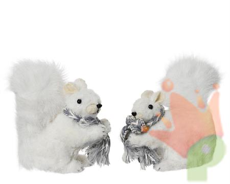 SCOIATTOLO BIANCO GLITTER  CON SCIARPA 15X7X13 CM 1 PZ ASSORTITO