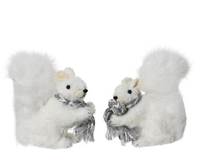 SCOIATTOLO BIANCO GLITTER  CON SCIARPA 15X7X13 CM 1 PZ ASSORTITO