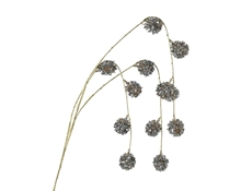 RAMO ORO CON FIORI DI ACACIA ARGENTO H.90 CM