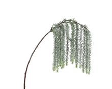 RAMO CON PENDENTI FOGLIE VERDI INNEVATE H.110 CM