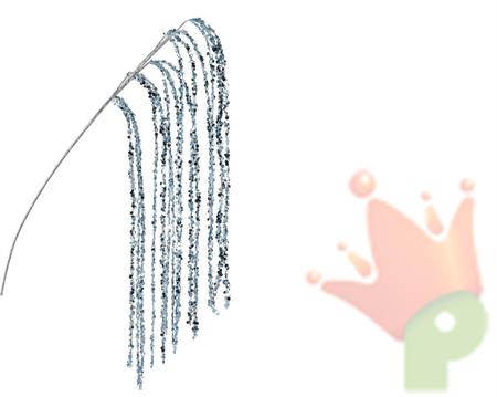 RAMO PENDENTE CON LUSTRINI BLU GHIACCIO H.65 CM