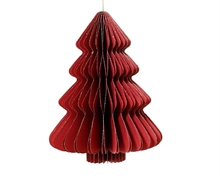 PENDENTE ALBERO DI NATALE IN CARTA NIDO D'APE ROSSO GLITTER H.40