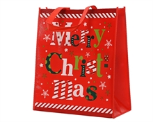 BUSTA REGALO ROSSA MERRY CHRISTMAS IN POLIPROPILENE H.40X18X35 C