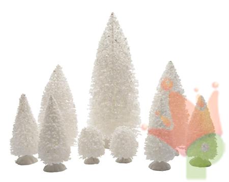 ALBERI BIANCHI INNEVATI PER VILLAGGIO DI NATALE 9 PZ