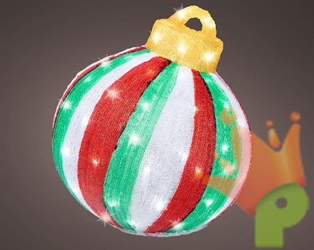 PALLINA IN ACRILICO LUMINOSA 80 LED BIANCO FREDDO H.39X35X34 CM