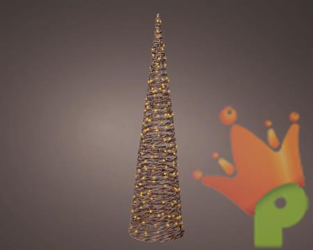 CONO IN VIMINI LUMINOSO 160LED BIANCO CALDO LUCE FISSA H.90X23 C